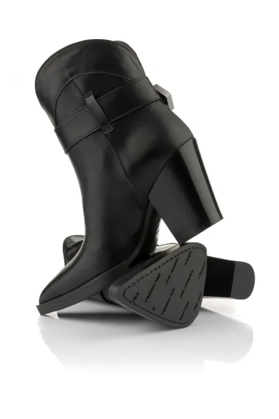Čižmy Karl Lagerfeld Jeans Kowboy Buckle Mid Boot Black Lthr