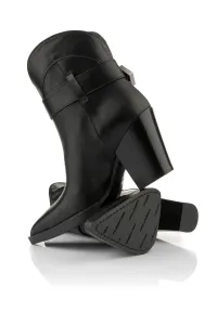 Čižmy Karl Lagerfeld Jeans Kowboy Buckle Mid Boot Black Lthr