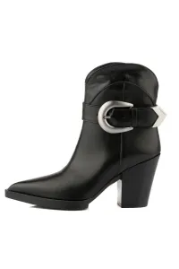 Čižmy Karl Lagerfeld Jeans Kowboy Buckle Mid Boot Black Lthr
