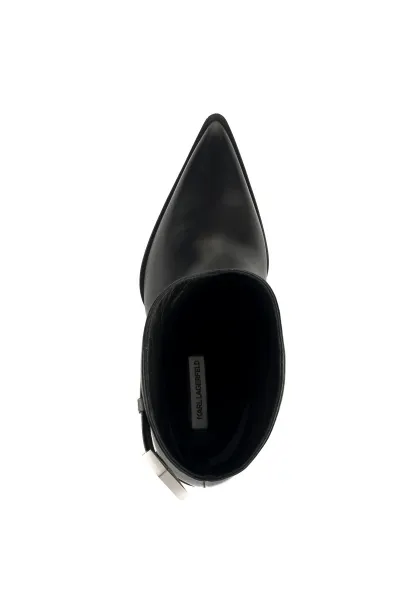Čižmy Karl Lagerfeld Jeans Kowboy Buckle Mid Boot Black Lthr
