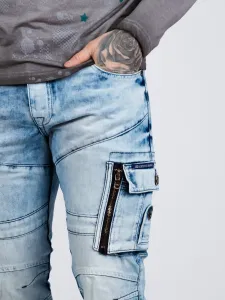 Pánske rifle CIPO & BAXX CD809 ICE BLUE Farba: Modrá, Konfekčná veľkosť: W33/L32