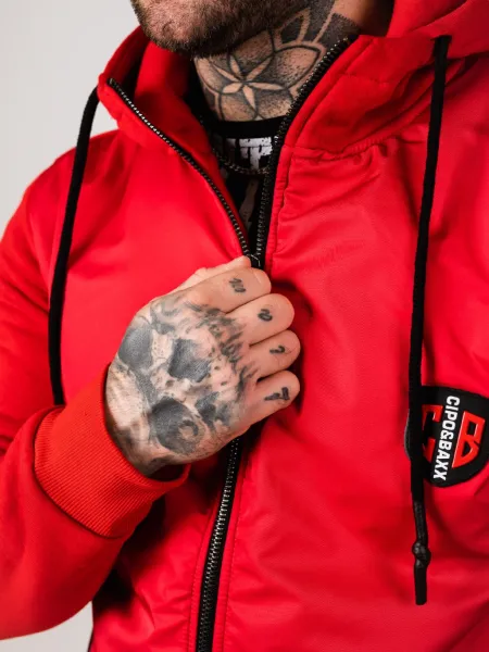 Pánska mikina CIPO & BAXX CL552 RED Farba: Červená, Konfekčná veľkosť: M
