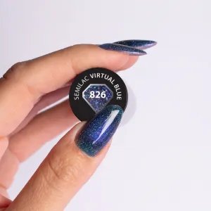 Semilac UV Hybrid Galaxy Flash gélový lak na nechty s použitím UV/LED lampy odtieň 826 Virtual Blue 7 ml