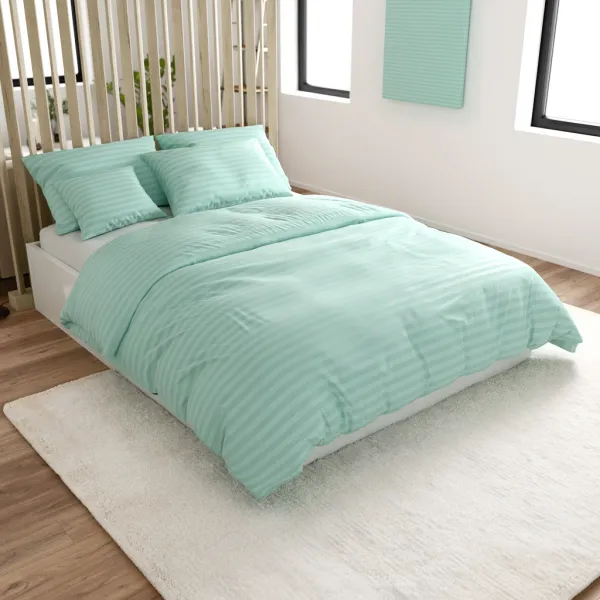 Hotelové obliečky z mikrovlákna JASMINE mentolové - prúžok 2 cm Rozmer obliečok: 70 x 90 cm | 140 x 220 cm