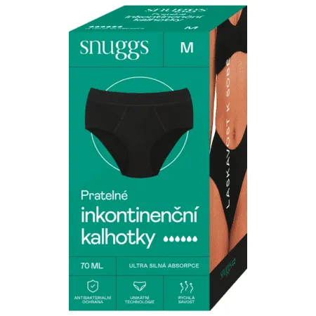 SNUGGS Inkontinenčné nohavičky ultra silná absorpcia veľkosť M čierna farba 1 ks