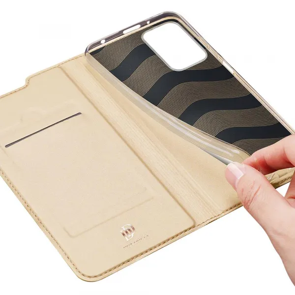 DUX DUCIS Skin Pro knižkové kožené puzdro na Xiaomi Redmi 10, zlaté
