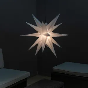 Nexos 67069 Vianočná dekorácia - hviezda s časovačom 1 LED, 55 cm, biela