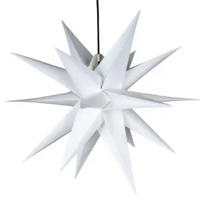 Nexos 67069 Vianočná dekorácia - hviezda s časovačom 1 LED, 55 cm, biela