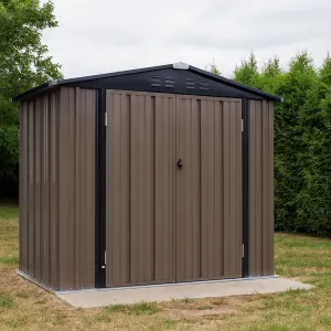 Plechový záhradný domček na náradie, hnedá/antracitová, 2x1,3x2,1 m, RADOL