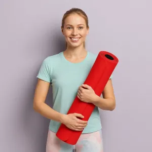 Fitness podložka na jogu 190 × 100 × 0,6 cm červená