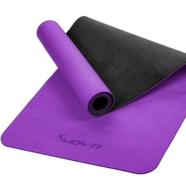 Fitness podložka na jogu 190 × 100 × 0,6 cm fialová