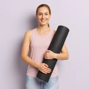 Fitness podložka na jogu, 190 × 100 × 0,6 cm, sivá