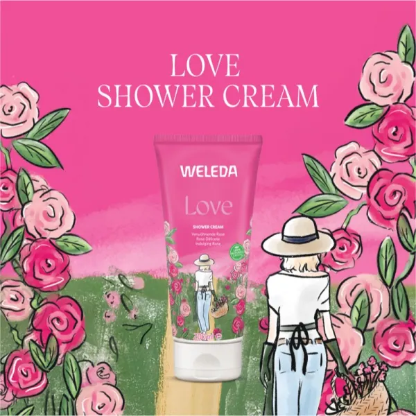 Weleda Love podmanivý sprchový gél Rose, Jasmine and Ylang-Ylang 200 ml