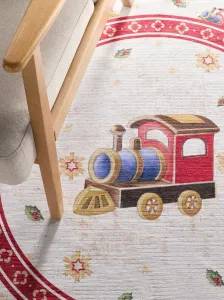 Koberec Toy's Delight Villeroy & Boch Christmas Train krémový / červený kruh