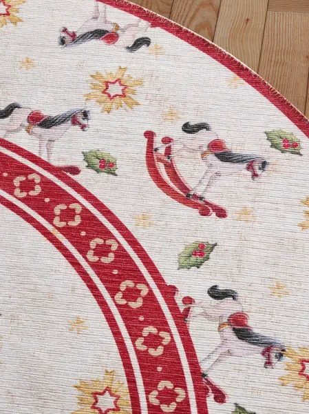 Koberec Toy's Delight Villeroy & Boch Rocking Horse krémový / červený kruh