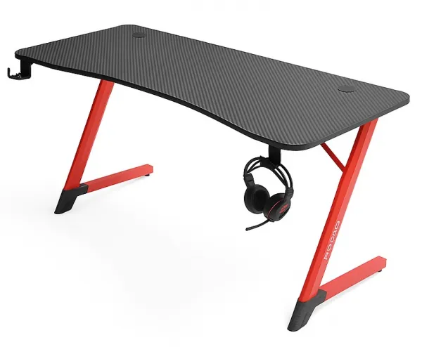 JAKS Herný stôl s RGB osvetlením červený 140 cm BG01