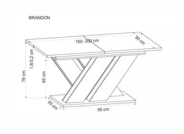 HALMAR Jídelní rozkládací stůl Brandon 160/200 cm kašmírový/dub cremona
