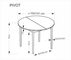Rozkladací jedálenský stôl PIVOT Halmar