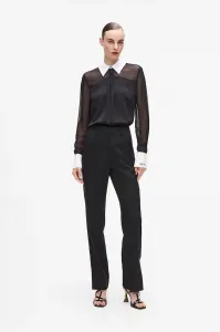 Blúzka Karl Lagerfeld Black And White Tie Blouse Black/White