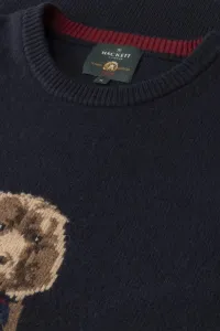 Sveter Hackett London Harry Knit Crew Midnight Blue