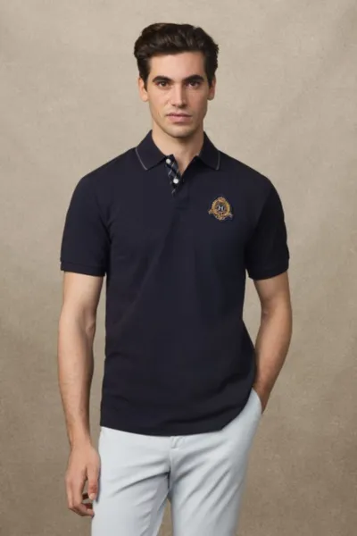 Tričko Hackett London Heritage Crest  Logo Midnight Blue