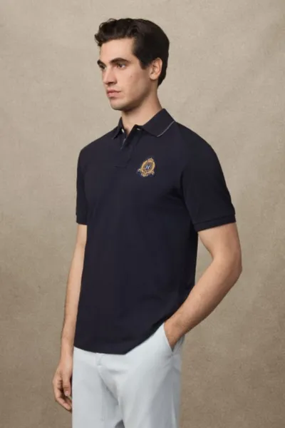 Tričko Hackett London Heritage Crest  Logo Midnight Blue
