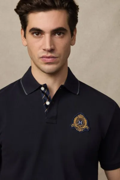Tričko Hackett London Heritage Crest  Logo Midnight Blue