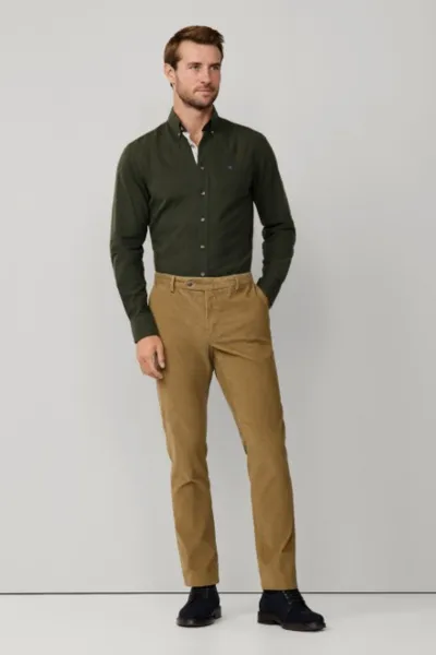 Košeľa Hackett London Flannel Multi Trim Cargo Green