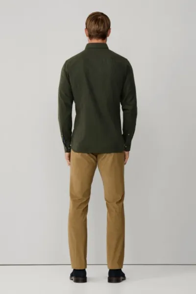 Košeľa Hackett London Flannel Multi Trim Cargo Green