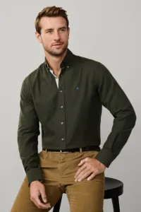 Košeľa Hackett London Flannel Multi Trim Cargo Green