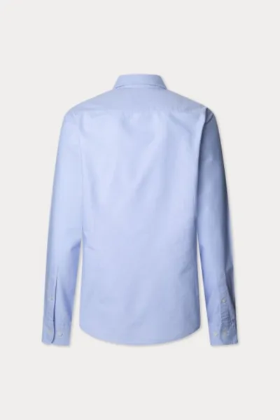 Košeľa Hackett London Washed Oxford Sky Blue