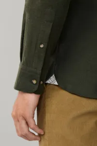 Košeľa Hackett London Flannel Multi Trim Cargo Green