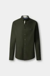 Košeľa Hackett London Flannel Multi Trim Cargo Green