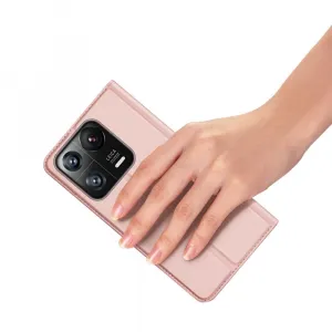 Dux Ducis Skin Pro knižkové kožené puzdro na Xiaomi 13 Pro, ružové
