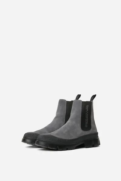 Členková Obuv Karl Lagerfeld Jeans Trekka Mens Rsg Mid Gore Boot Dark Grey Suede