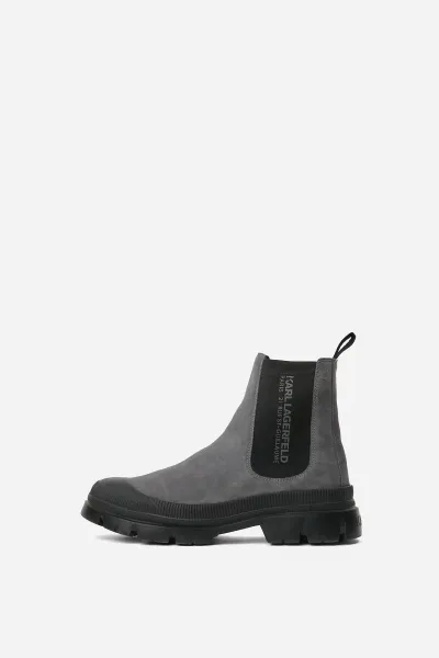 Členková Obuv Karl Lagerfeld Jeans Trekka Mens Rsg Mid Gore Boot Dark Grey Suede