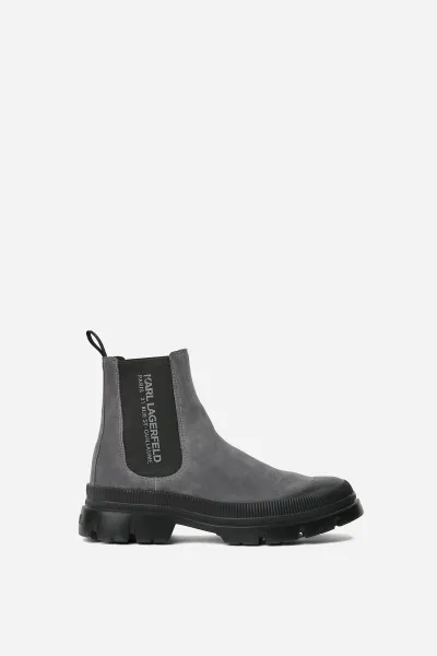 Členková Obuv Karl Lagerfeld Jeans Trekka Mens Rsg Mid Gore Boot Dark Grey Suede