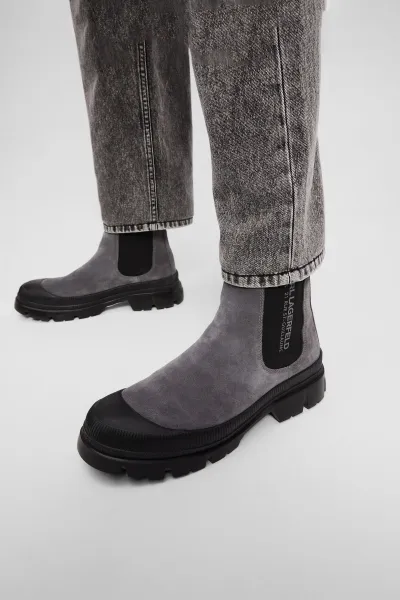 Členková Obuv Karl Lagerfeld Jeans Trekka Mens Rsg Mid Gore Boot Dark Grey Suede