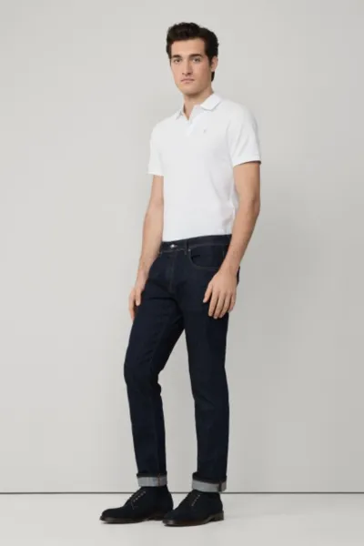 Džínsy Hackett London Rinse Wash Denim Denim Blue