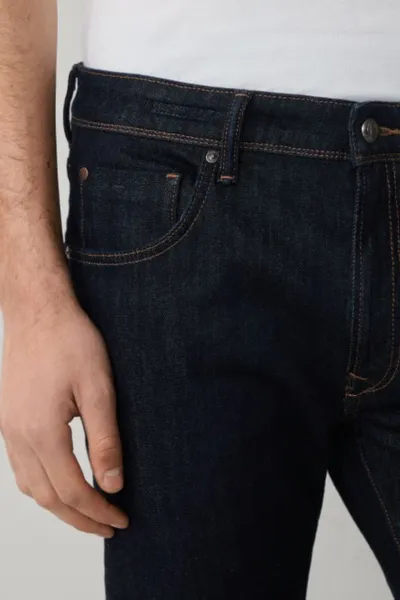 Džínsy Hackett London Rinse Wash Denim Denim Blue