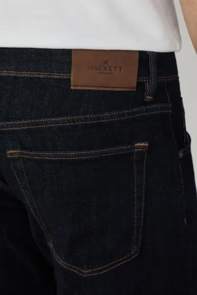 Džínsy Hackett London Rinse Wash Denim Denim Blue
