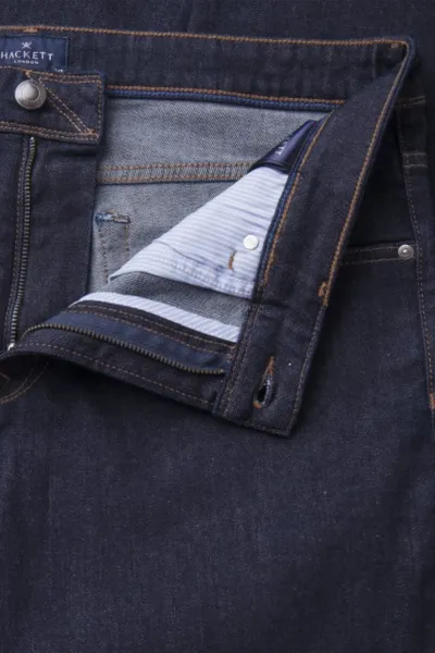 Džínsy Hackett London Rinse Wash Denim Denim Blue