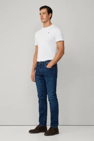 Džínsy Hackett London Powerflex Vntge Wsh Denim Blue