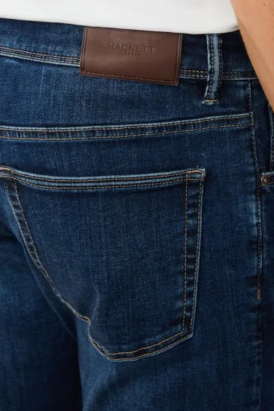 Džínsy Hackett London Powerflex Vntge Wsh Denim Blue