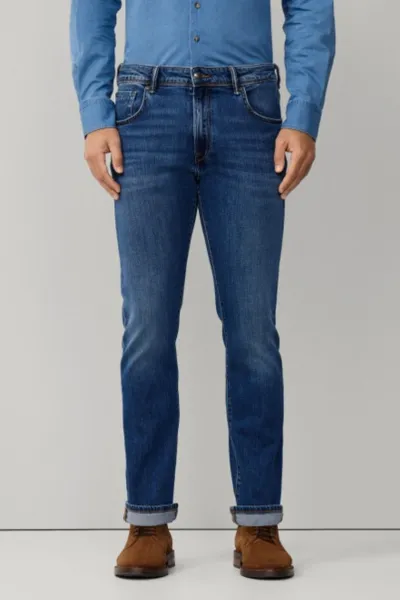 Džínsy Hackett London Vintage Wash Denim Denim Blue
