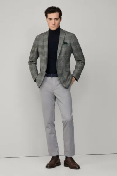 Nohavice Hackett London Chino Kensington Metal Grey