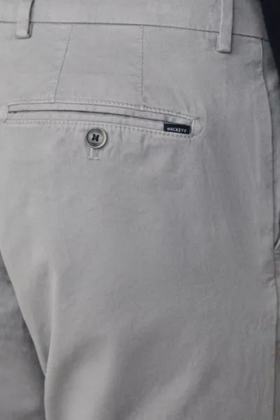 Nohavice Hackett London Chino Kensington Metal Grey