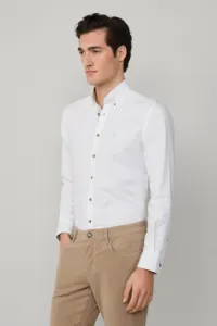 Košeľa Hackett London Flannel Multi Trim Optic White