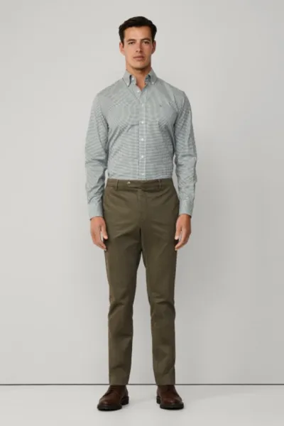 Košeľa Hackett London Ess Gingham Emerald Green