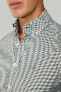 Košeľa Hackett London Ess Gingham Emerald Green